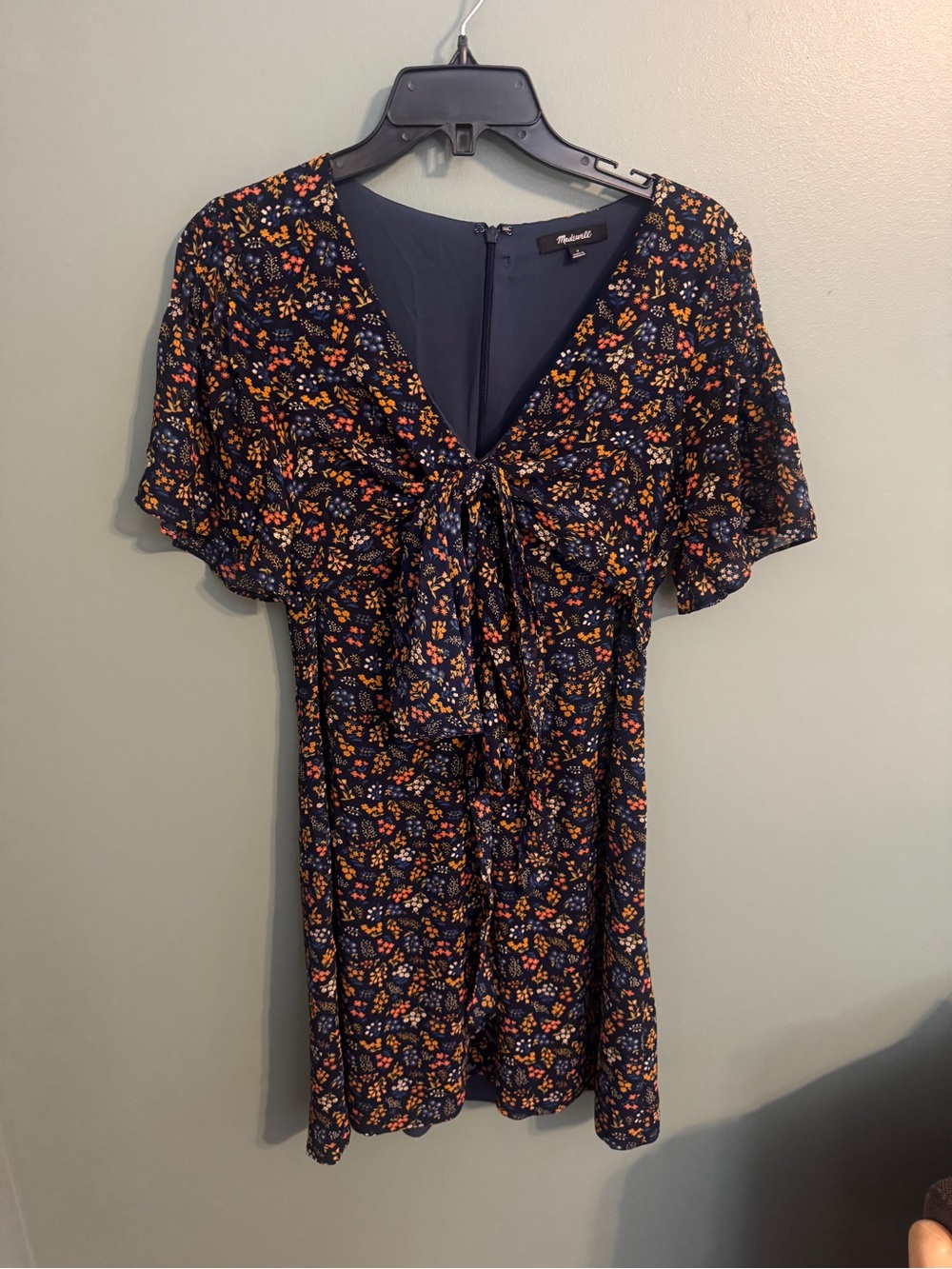 Madewell Cross-Front Mini Dress in Garden Party